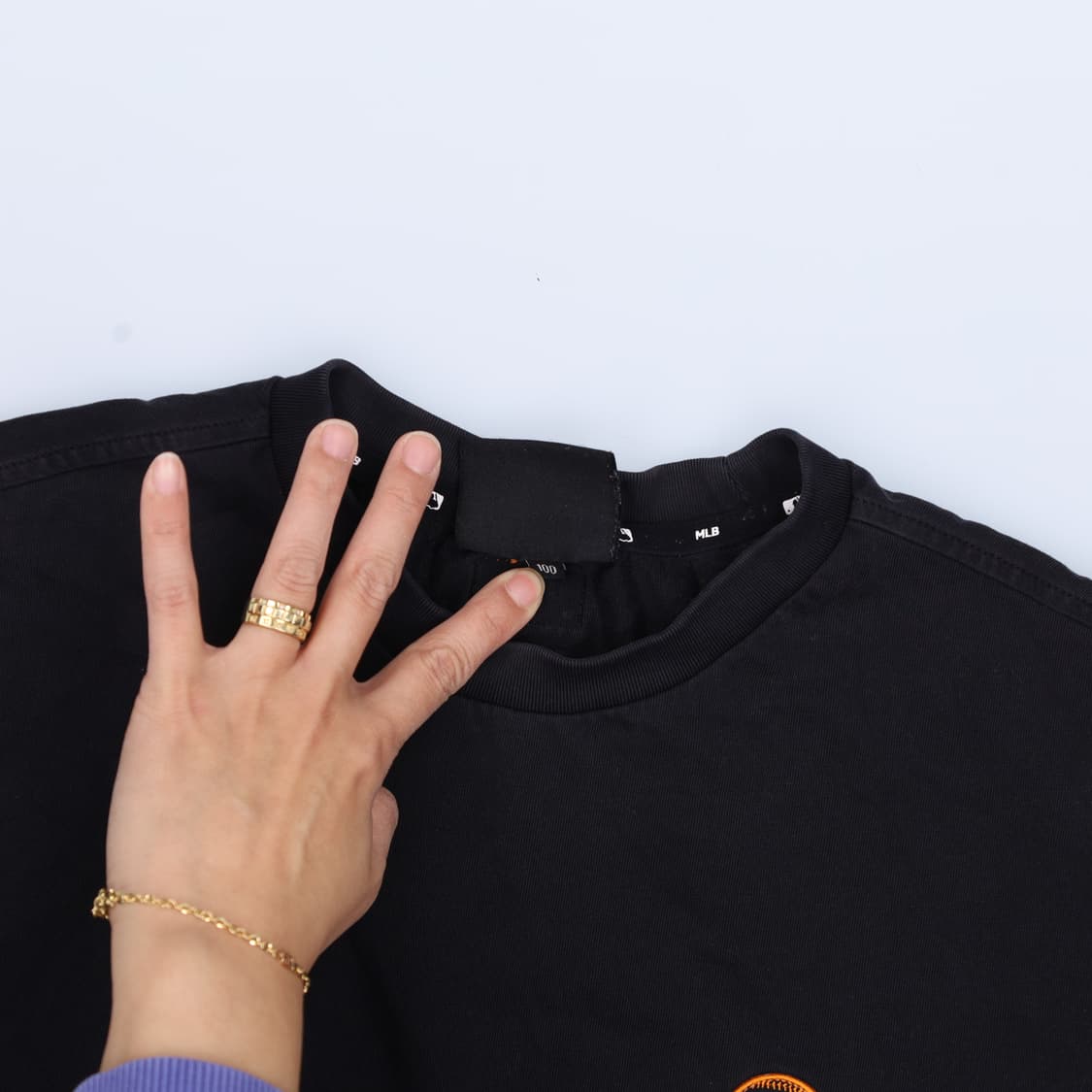 100 MLB 스몰패치 반팔티 0406H1 상품이미지3