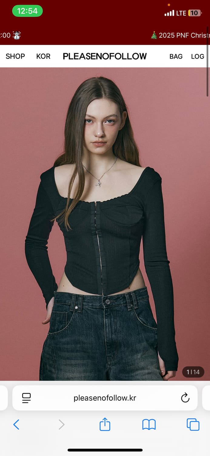 미개봉새상품) 플리즈노팔로우 조안탑 블랙 플노팔 상품이미지1