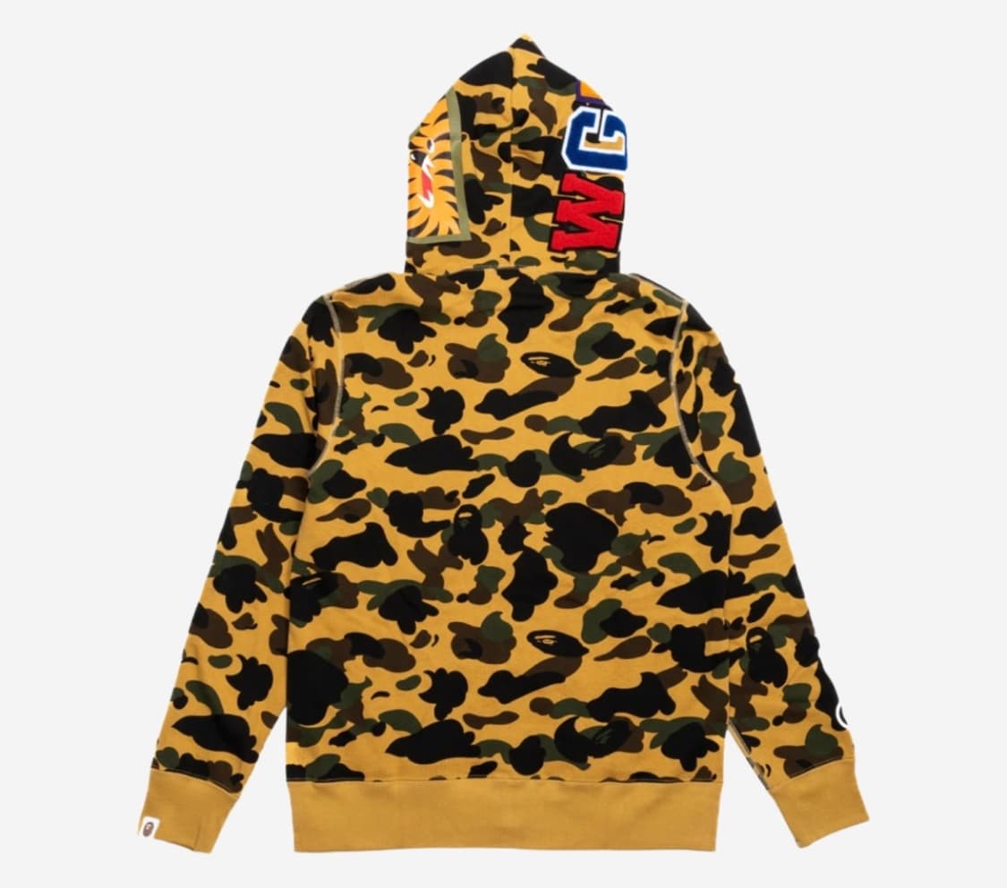 베이프 퍼스트 황계 카모 샤크 후드집업 상품이미지2