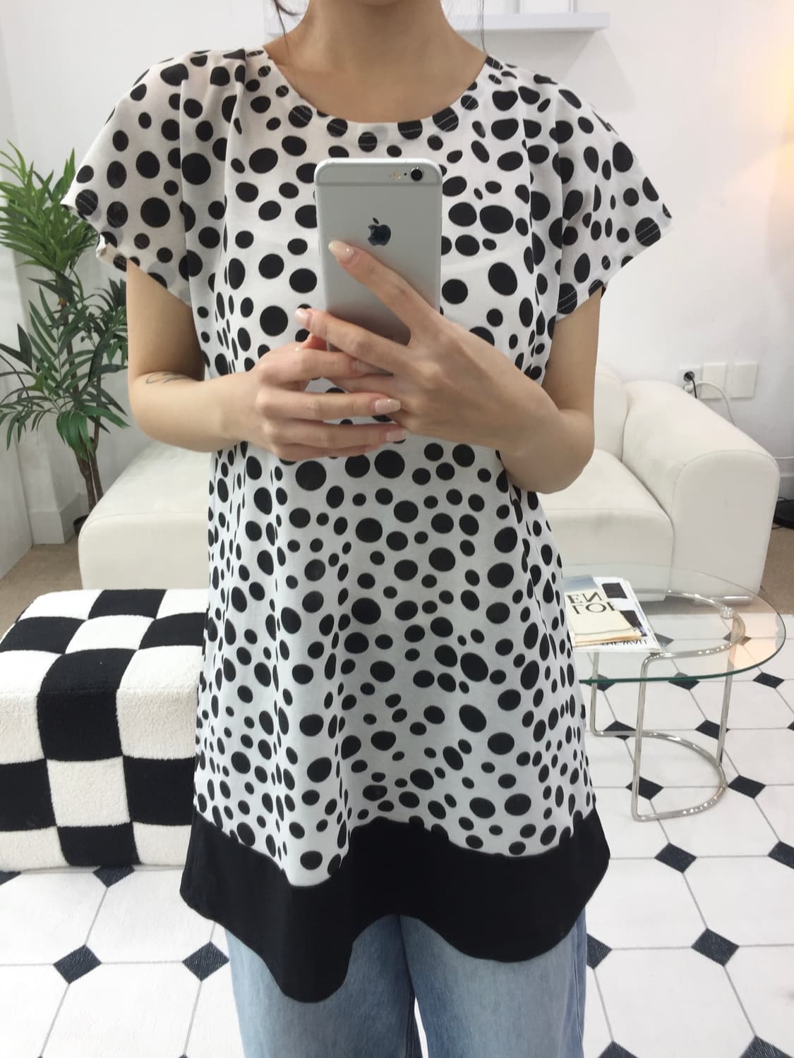 도트 레이어드 원피스 상품이미지5