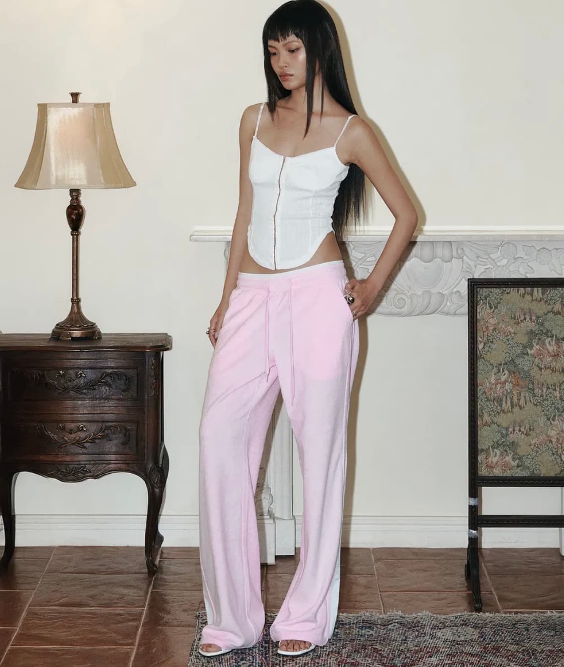 플리즈노팔로우 플노팔 코비 테리 팬츠 베이비 핑크 상품이미지1