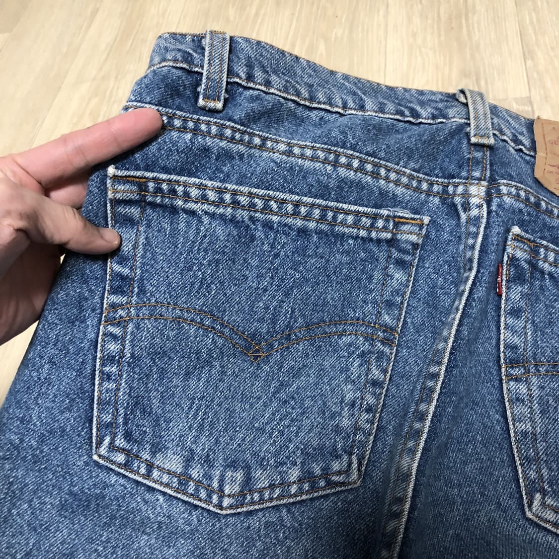 (30) 90s 리바이스 Levi's 505 미국제 레귤러핏 연청 데님 상품이미지8