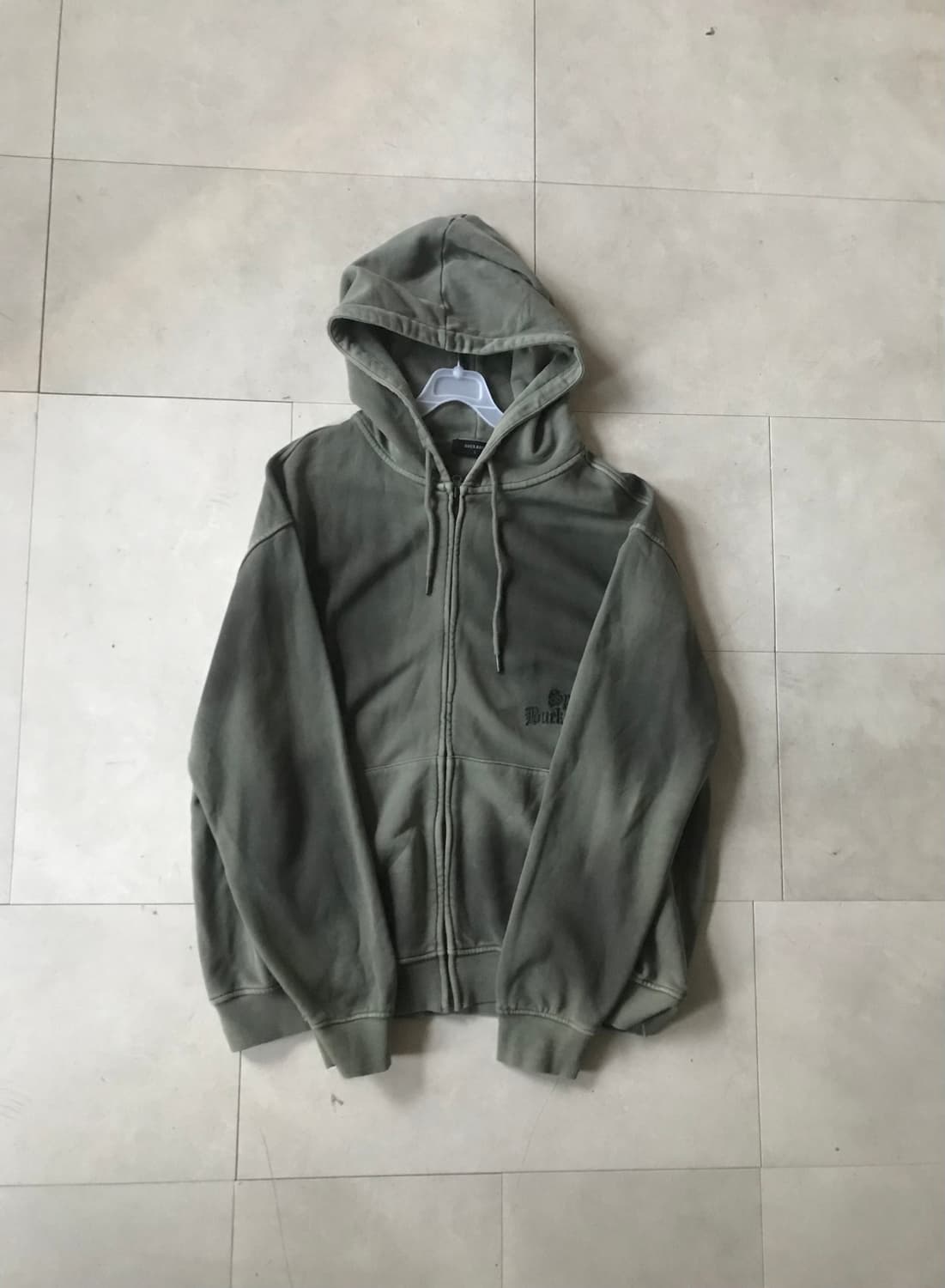 버카루 카키 오버핏 피그먼트 후드집업 상품이미지7