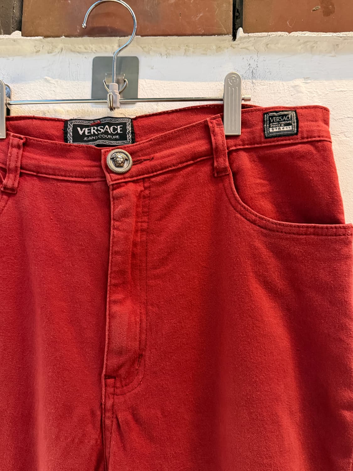 Versace 베르사체 진스 빈티지 데님 숏 팬츠 레드 32 상품이미지2