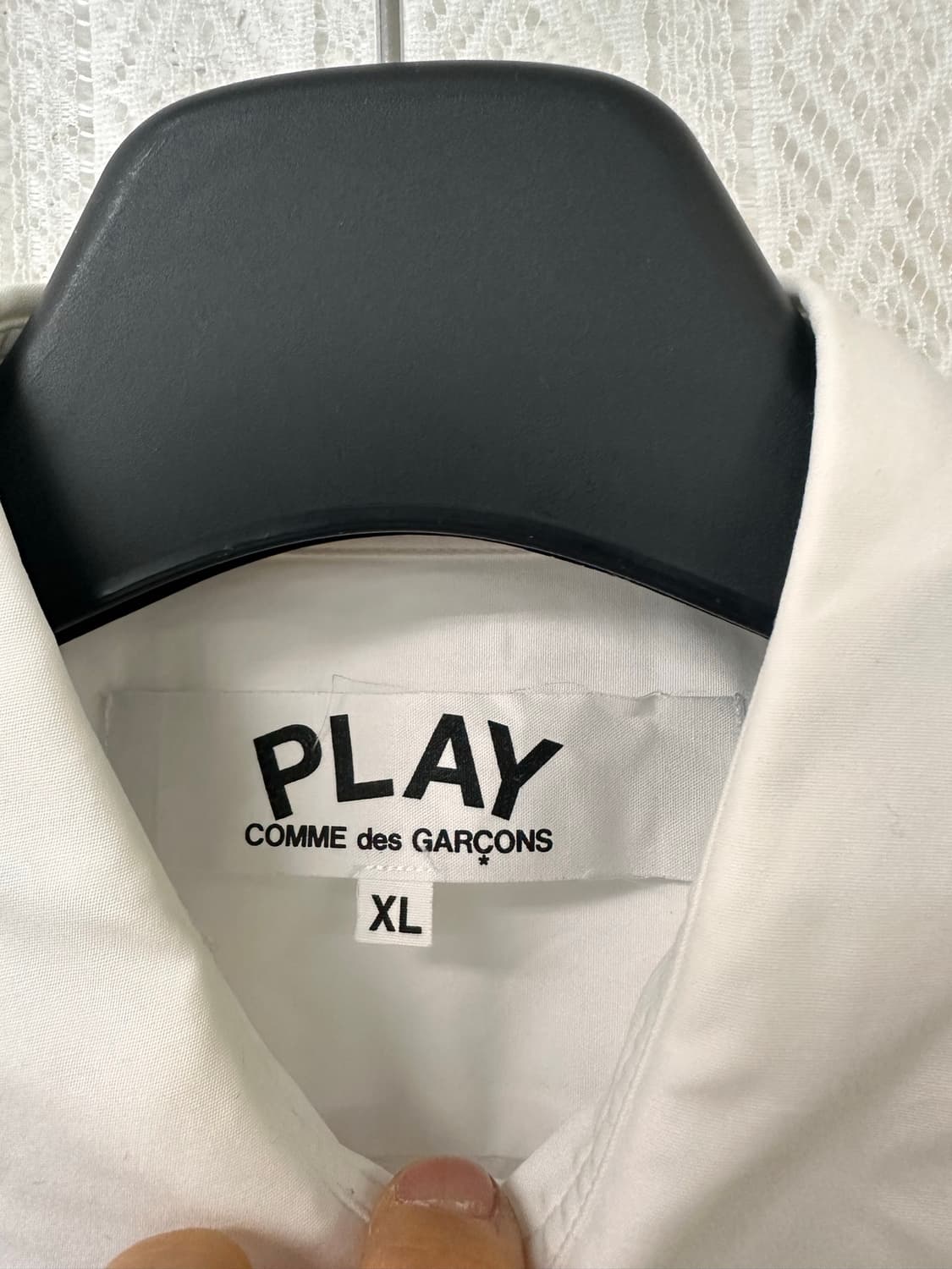 (XL)꼼데가르송 블랙와펜 화이트 셔츠 상품이미지3