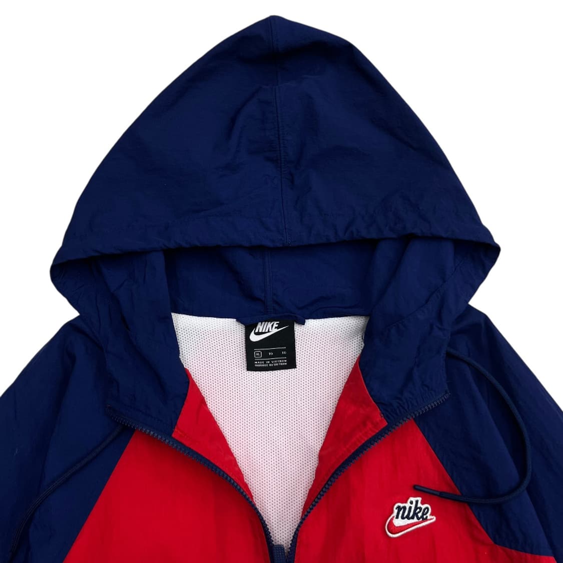 나이키 미니로고 네이비 배색 레드 후드 바람막이 XL 상품이미지5
