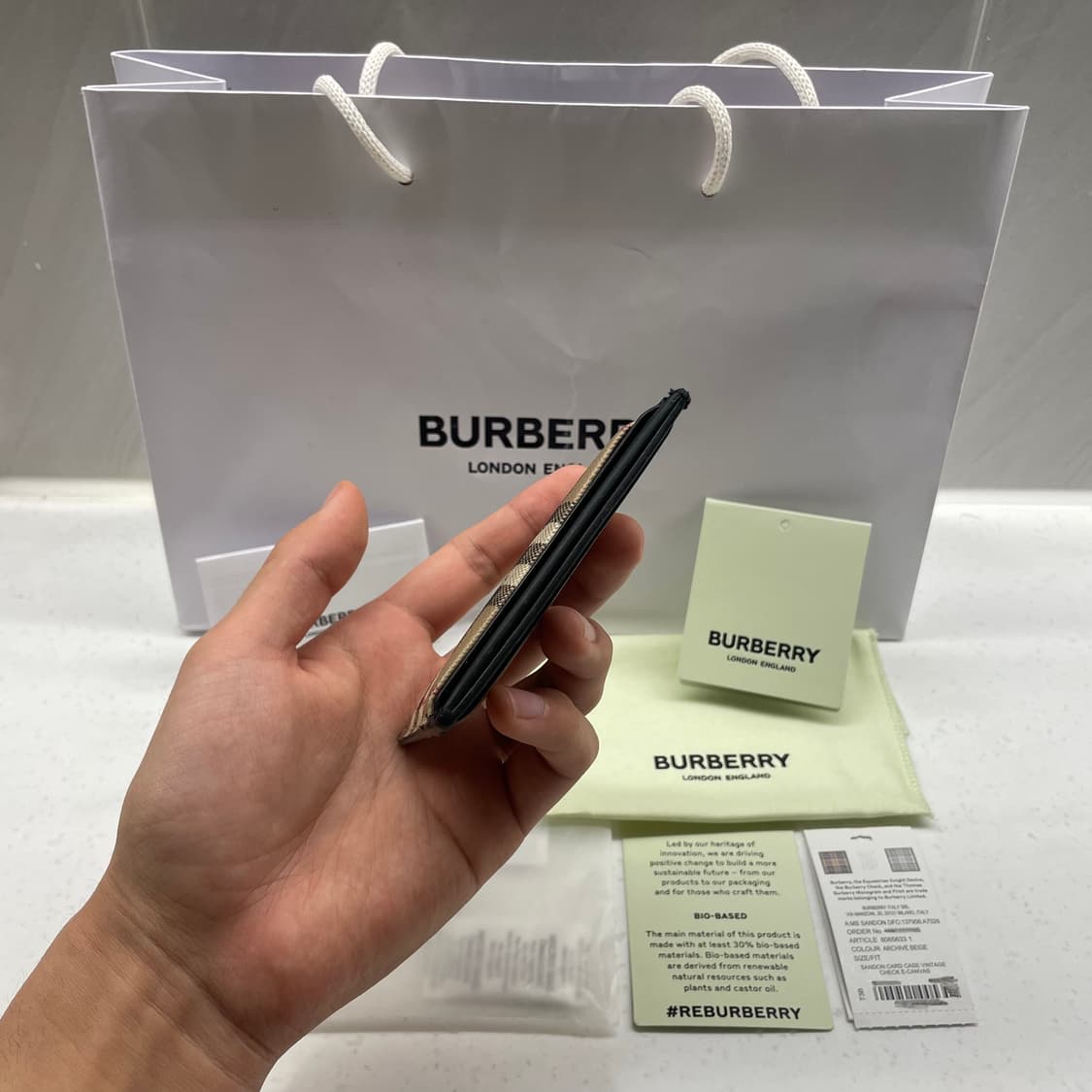 [정품] 버버리 체크 카드지갑 베이지 상품이미지6