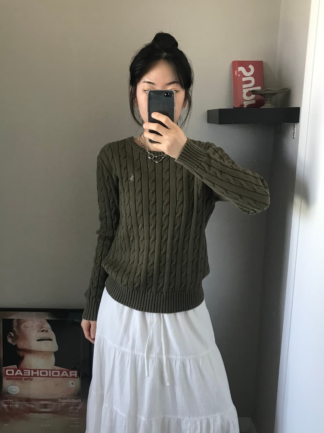 폴로 랄프로렌 포니 로고 카키 케이블 니트 상품이미지4