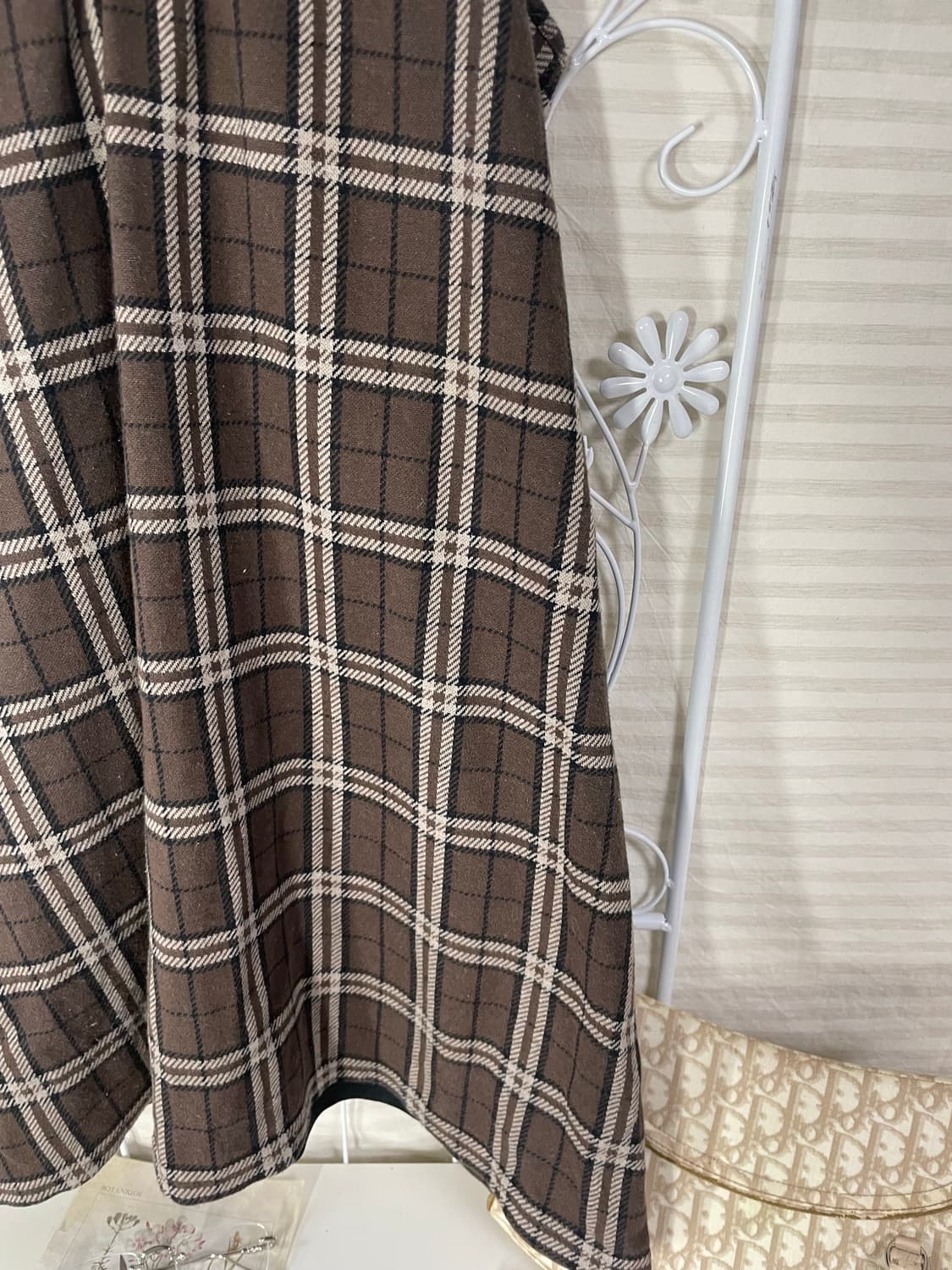 빈티지 초코 브라운 체크 나시 876 y2k 스트릿 모리 갸루 일본빈티지 상품이미지4