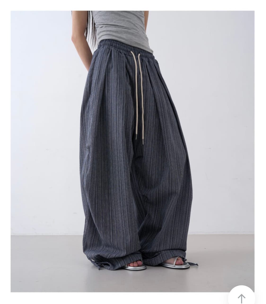 로웨어 ice stripe linen pintuck pants 린넨 바지 상품이미지2