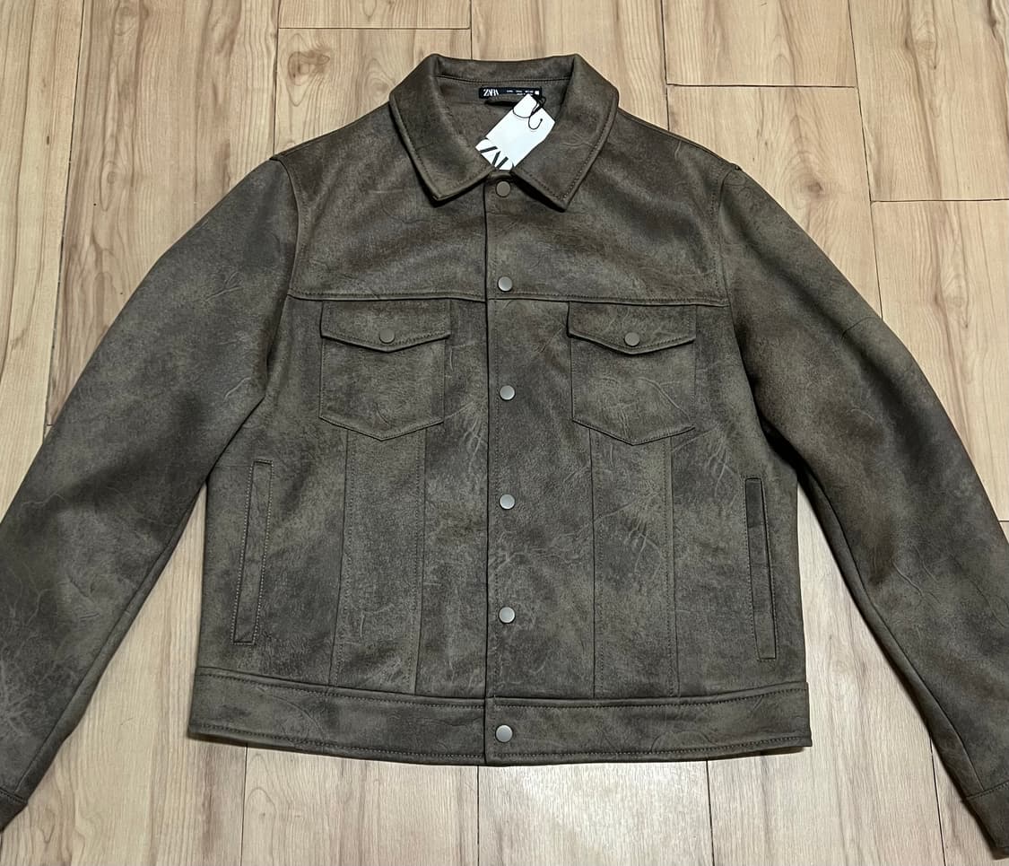 자라 라펠 칼라넥 워싱 에코 스웨이드 자켓 / L 상품이미지8