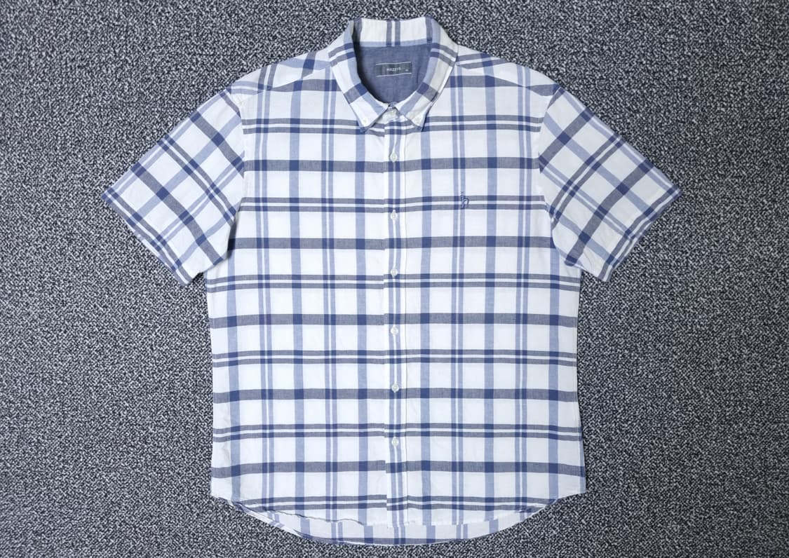 [무료배송][110]헤지스 남성용 체크 린넨 반팔 셔츠 남방 상품이미지1
