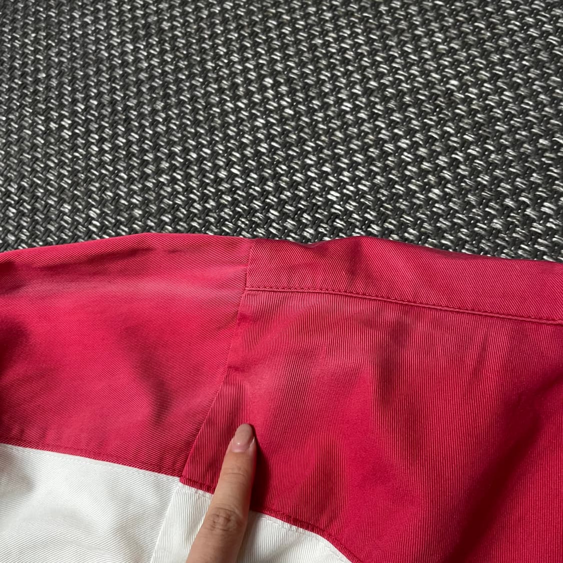 랭글러 레드 화이트 브라운 배색 긴팔 셔츠 자켓 상품이미지5