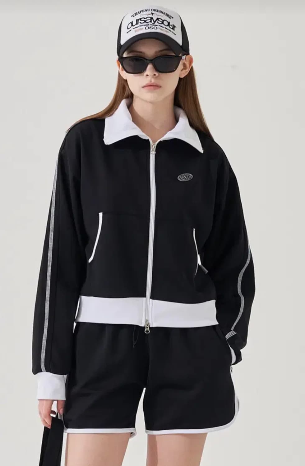 아워세이아워 배색 크롭 져지 상품이미지1