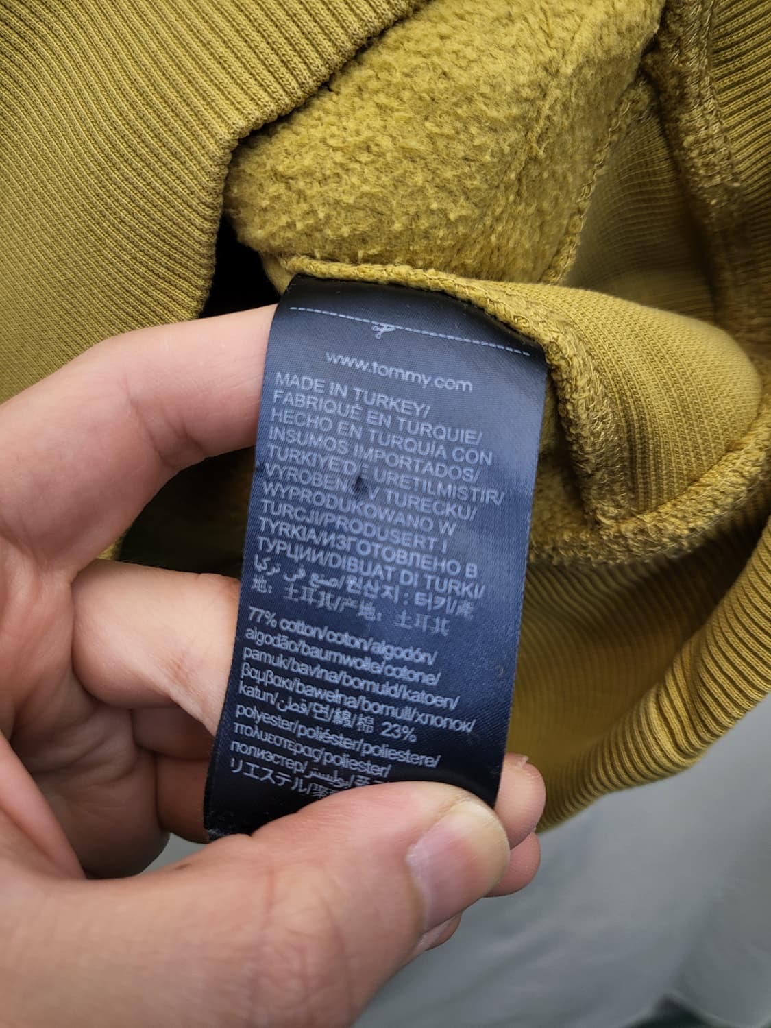 타미힐피거 로고 후드티 머스타드 상품이미지4