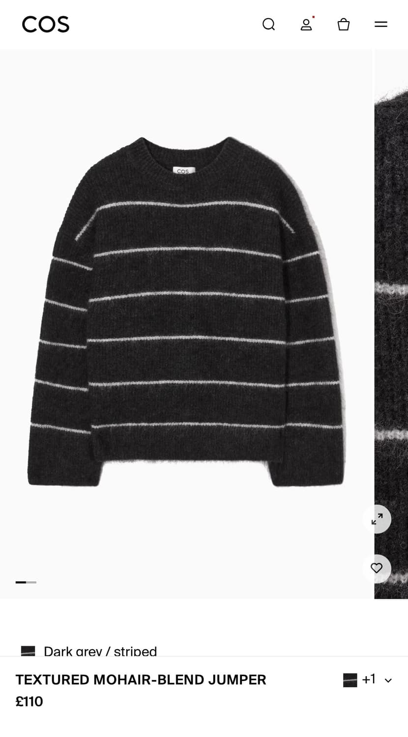 코스 텍스처드 모헤어 블렌드 스트라이프 스웨터 상품이미지8