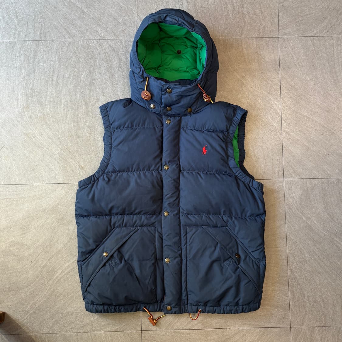 폴로 정품 네이비 덕다운 푸퍼 패딩 조끼 상품이미지1