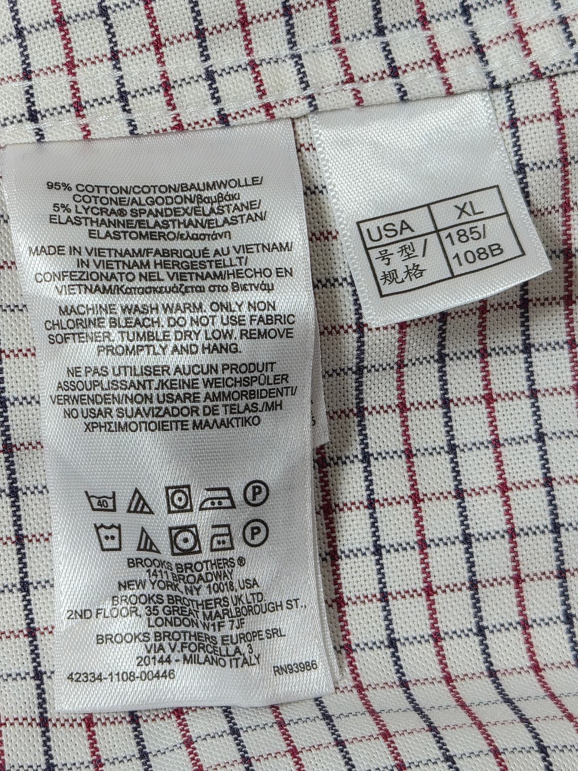 브룩스브라더스 체크 셔츠 XL사이즈 - S352 상품이미지5