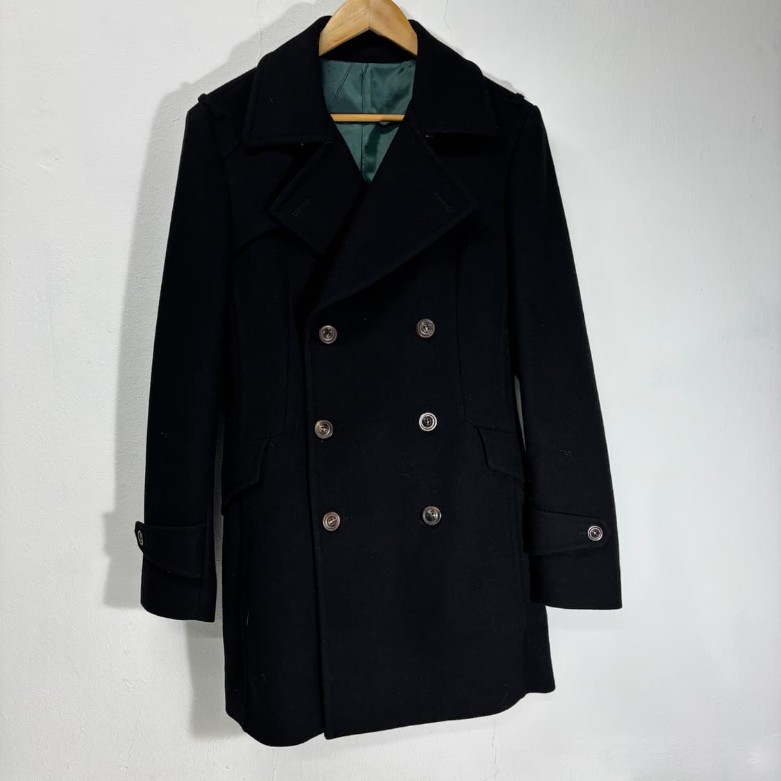 L 티아이포맨 TIFORMEN 블랙 로브 캐시미어블렌드 더블코트 상품이미지1