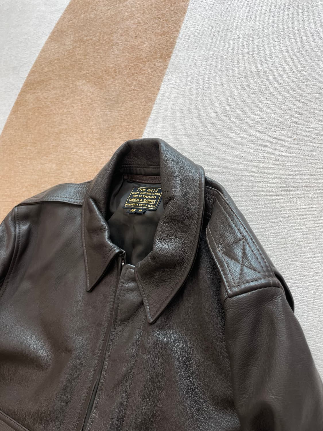(36R) 깁슨앤반스 an-j-3 레더 플라이트 자켓 상품이미지4