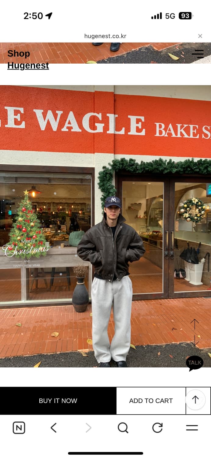 새거)) 휴즈네스트 정가6.5 기모  프론트턱 스웻팬츠 그레이 상품이미지1