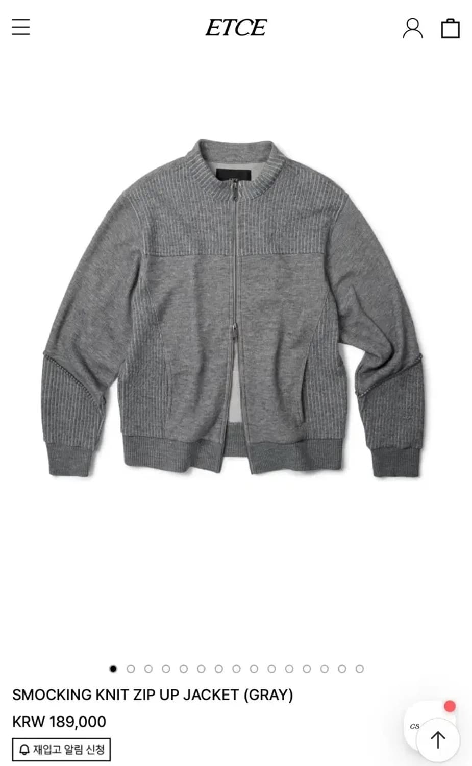 ETCE 스모킹 니트집업 상품이미지1