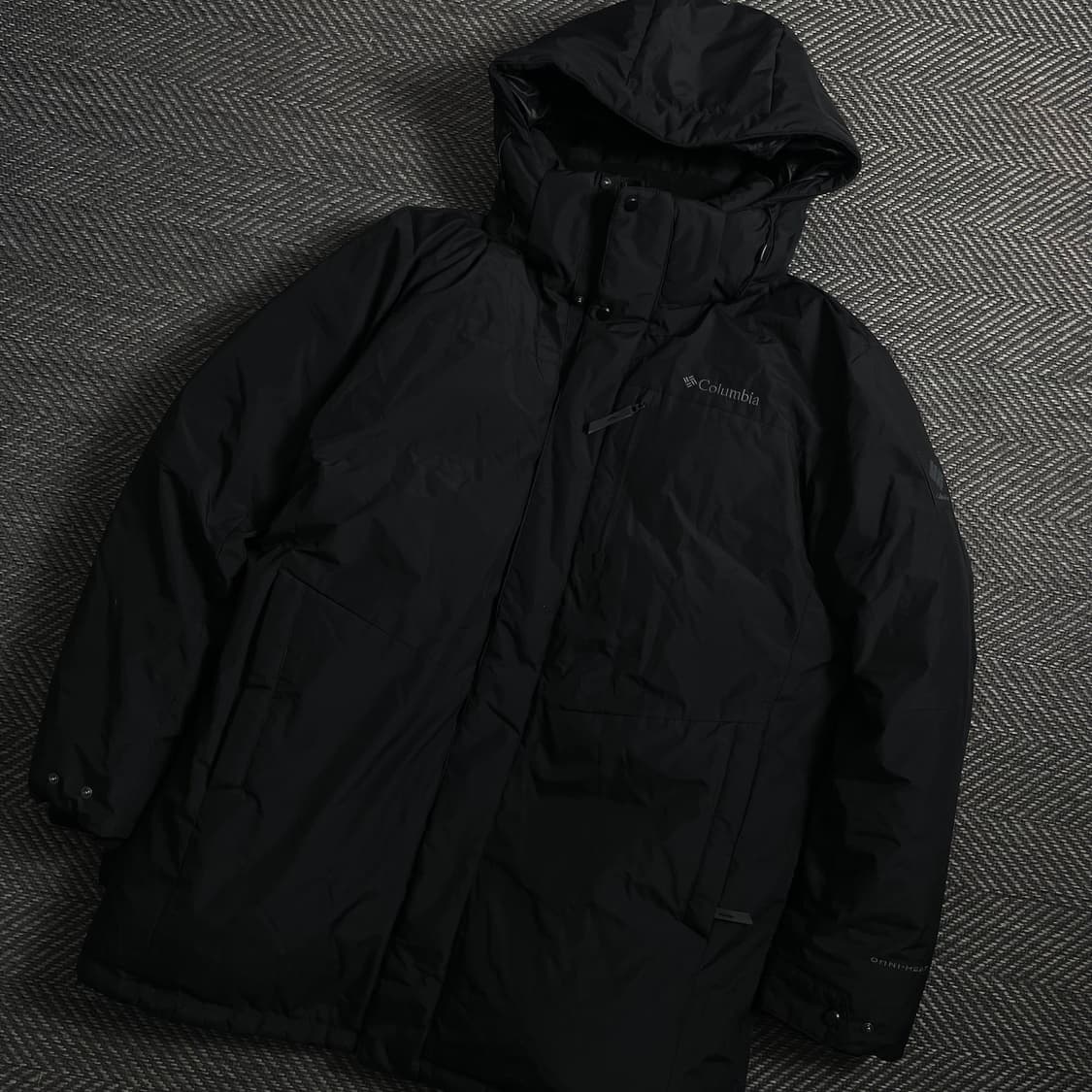 컬럼비아 패치로고 덕다운 롱패딩 블랙y 4602 상품이미지1