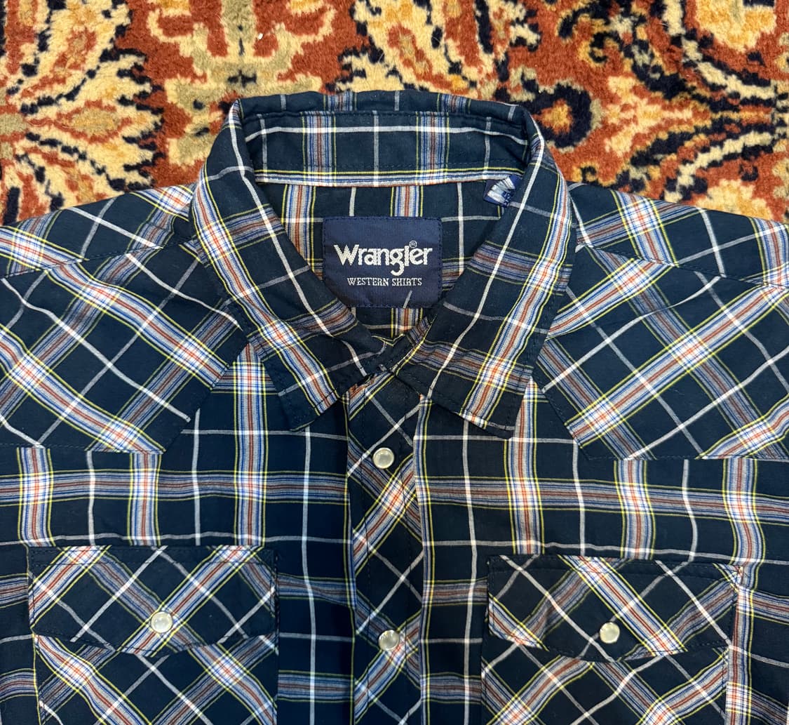 빈티지 랭글러 체크 플란넬 셔츠 키즈 XL(M) (601) 상품이미지4