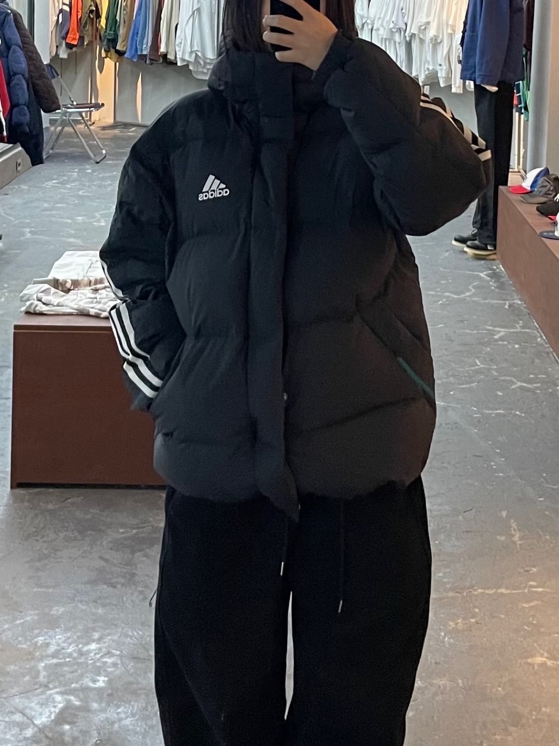 아디다스 3S 블랙 다운 패딩 H1359 상품이미지1