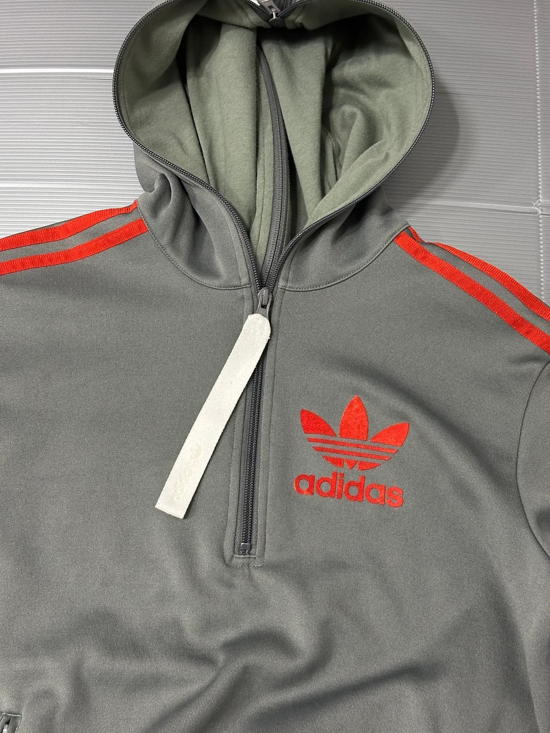 아디다스 양면 후드 반집업 아노락 져지 그레이 90 상품이미지2