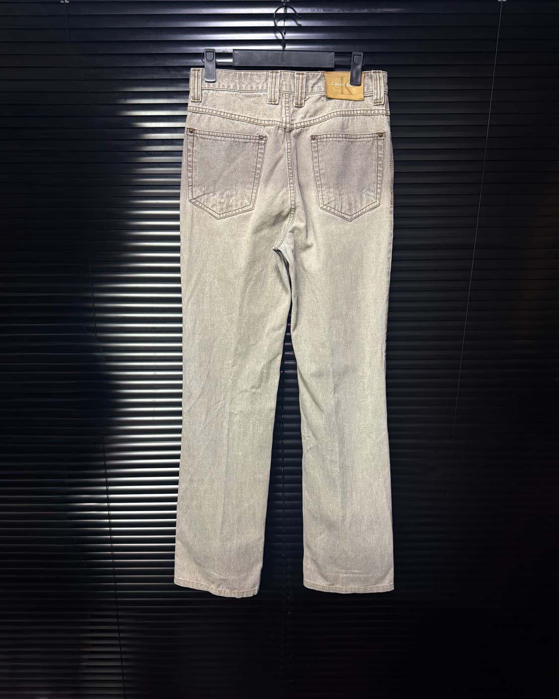 캘빈클라인 ck 스트라이프 샌드 베이지 워싱 데님 일자핏 워크 팬츠 28 상품이미지5