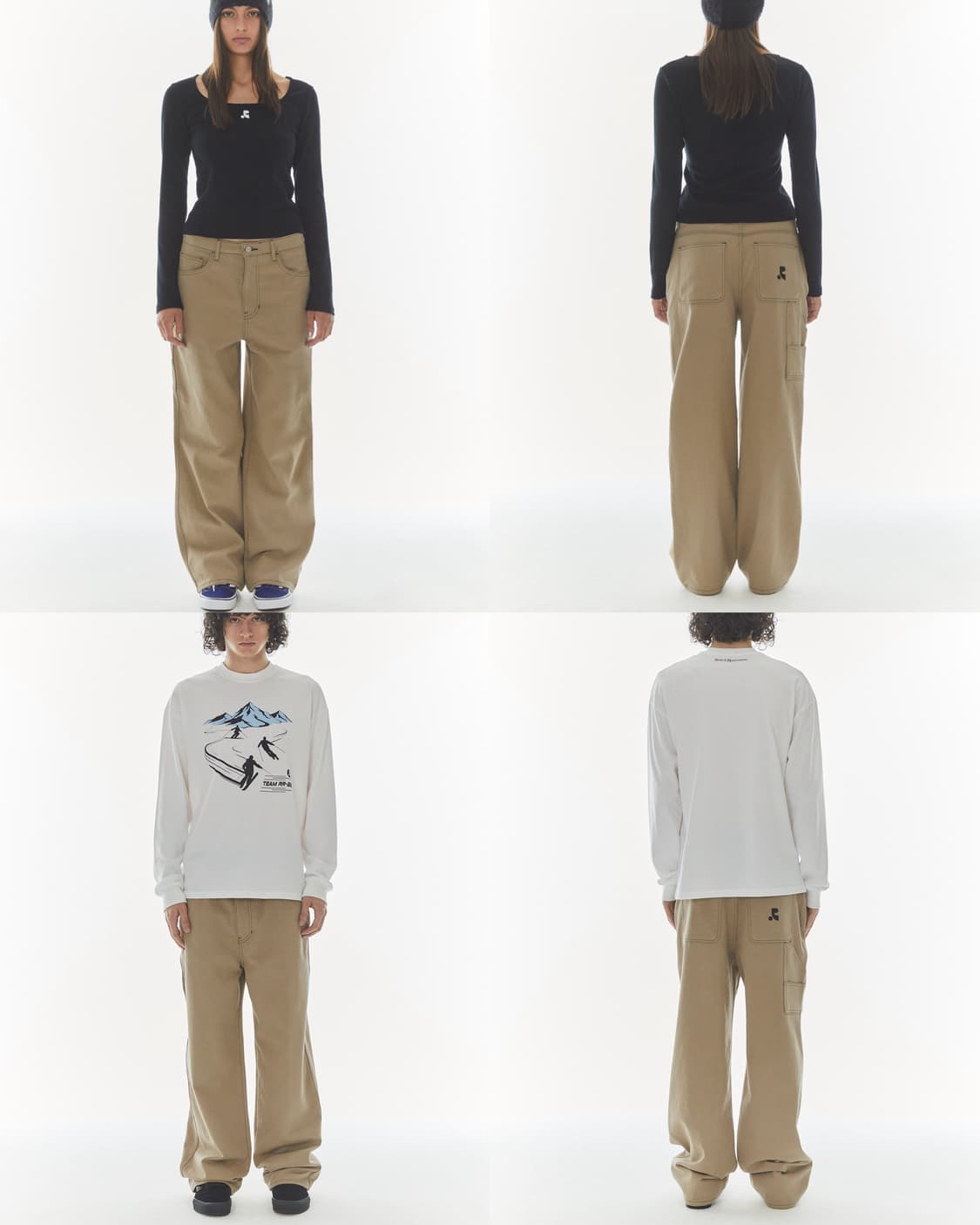 레스트앤레크레이션 스티치 카펜터 팬츠 바지 베이지 L 상품이미지3