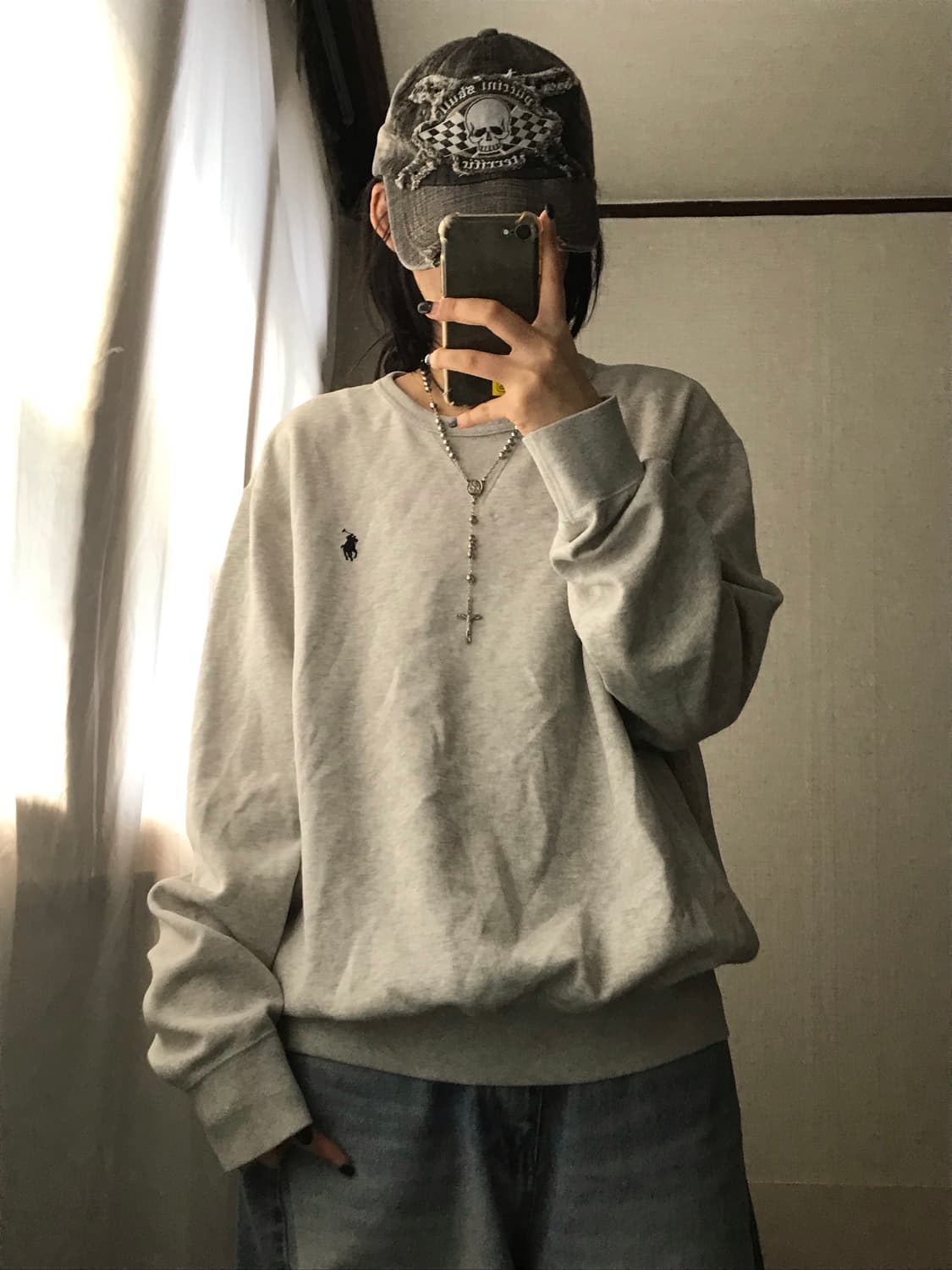 폴로 라이트그레이 맨투맨 상품이미지3