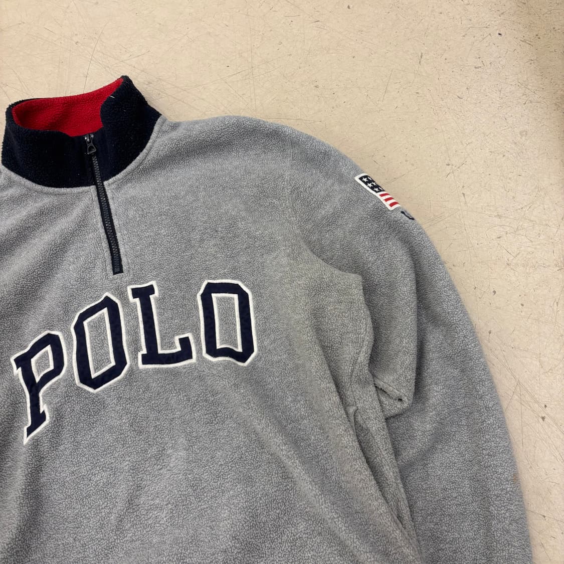 폴로 랄프로렌 아치로고 그레이 하프집업 플리스 상품이미지2