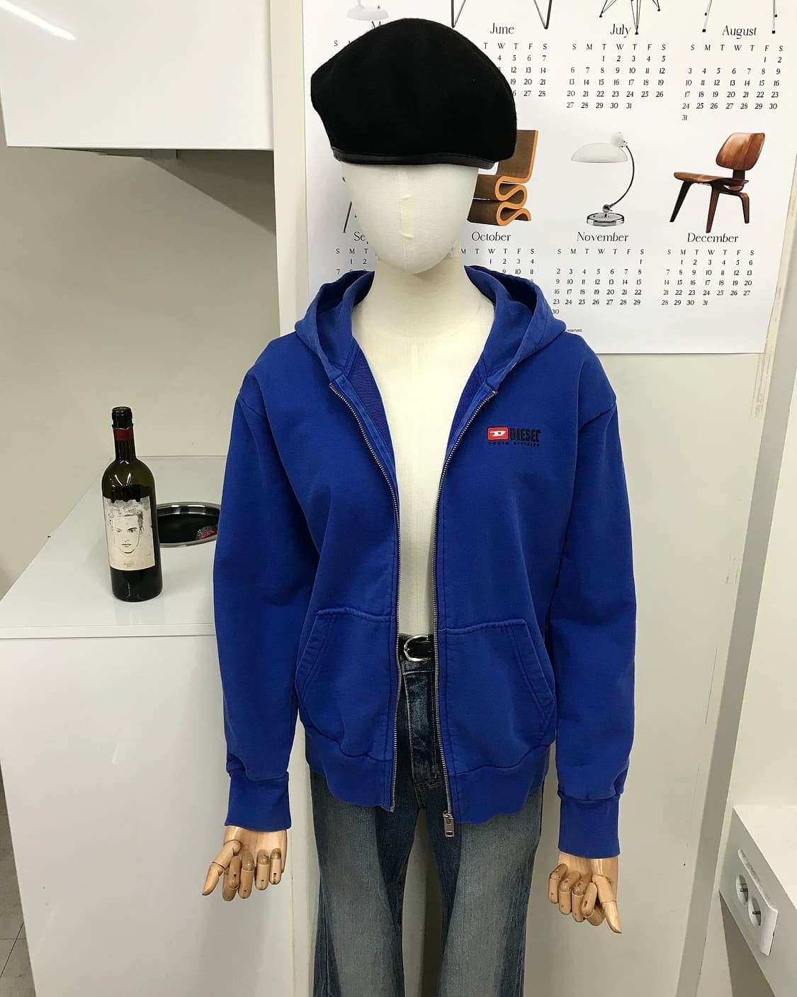 디젤 백로고 후드 집업 상품이미지6