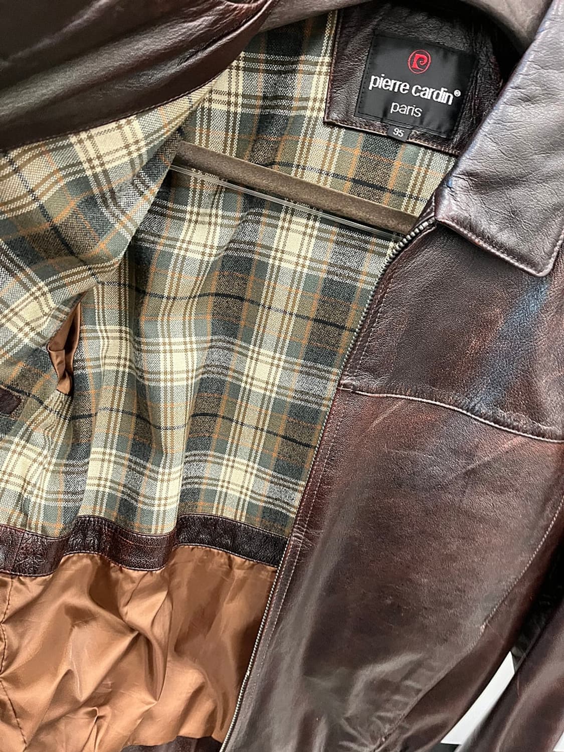 100) 피에르가르뎅 90s 가죽 봄버  상품이미지7