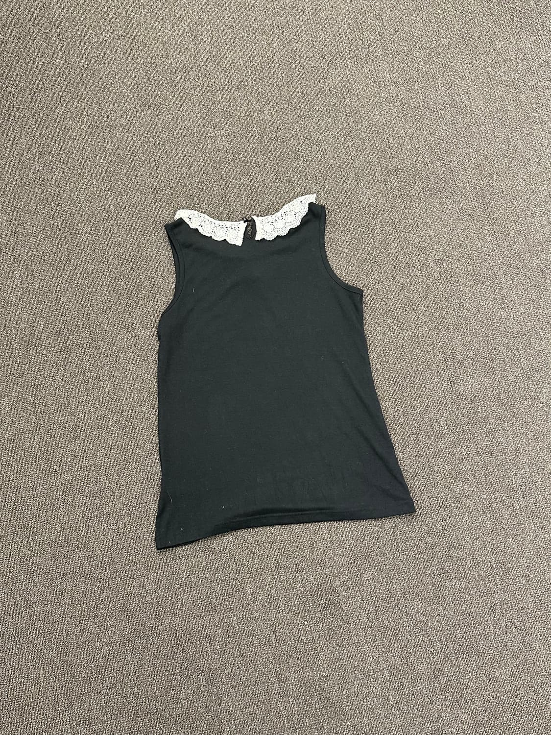 L)Japanese vintage 여성 레이스 리본 디테일 블랙 나시  상품이미지6