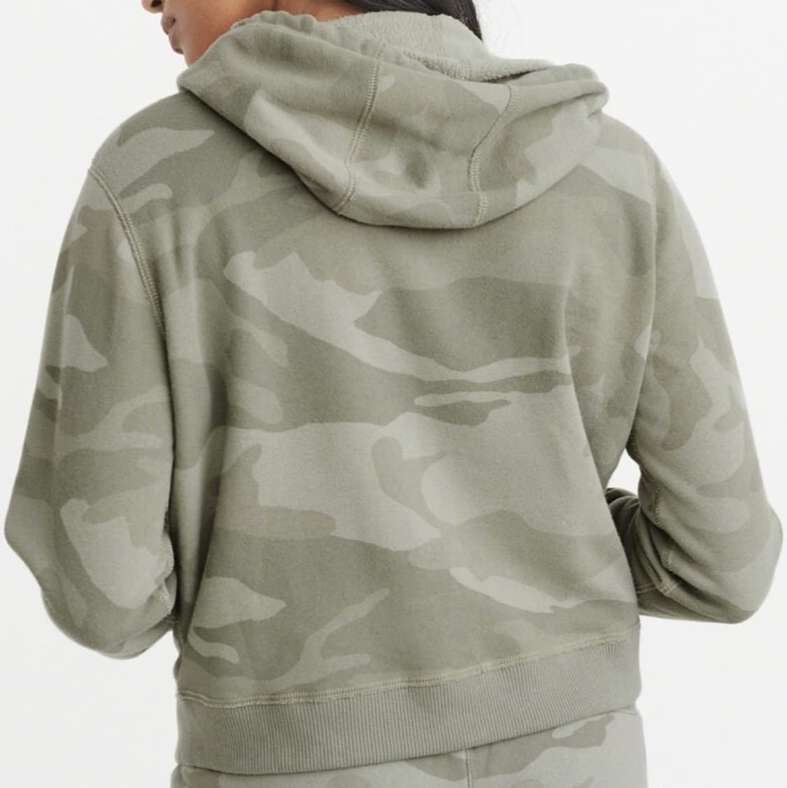 아베크롬비 & 피치 크롭 풀 집 후드집업 그린카모 상품이미지2