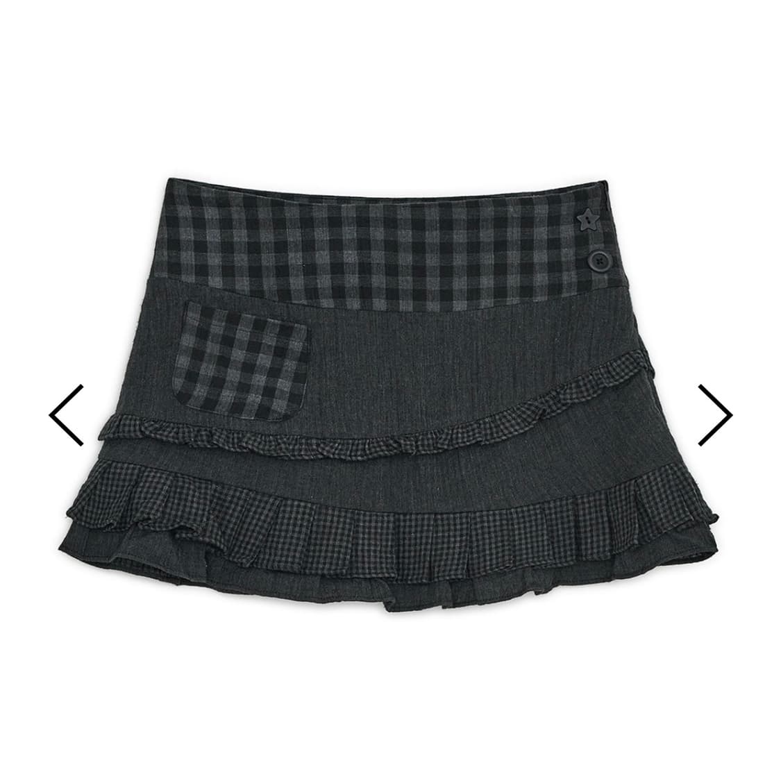 허그유어스킨 체크 러플 미니스커트 상품이미지1