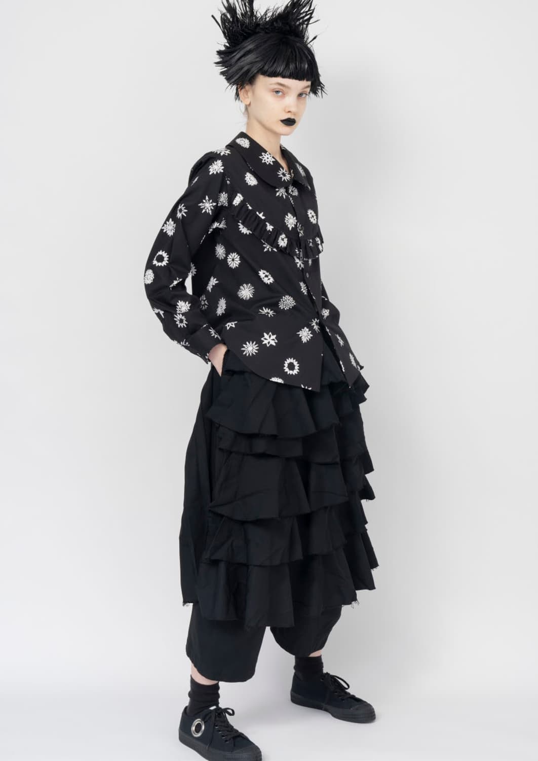 블랙 꼼데가르송 2024ss 티아드 레이어드 스커트 스몰 상품이미지1