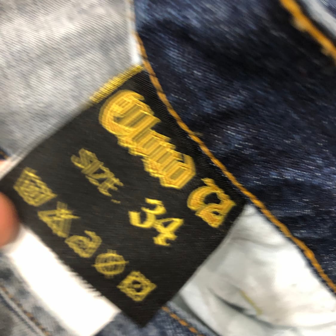 CLOUD72 스컬 크로스 이글 패치 워싱 데님 팬츠 상품이미지6