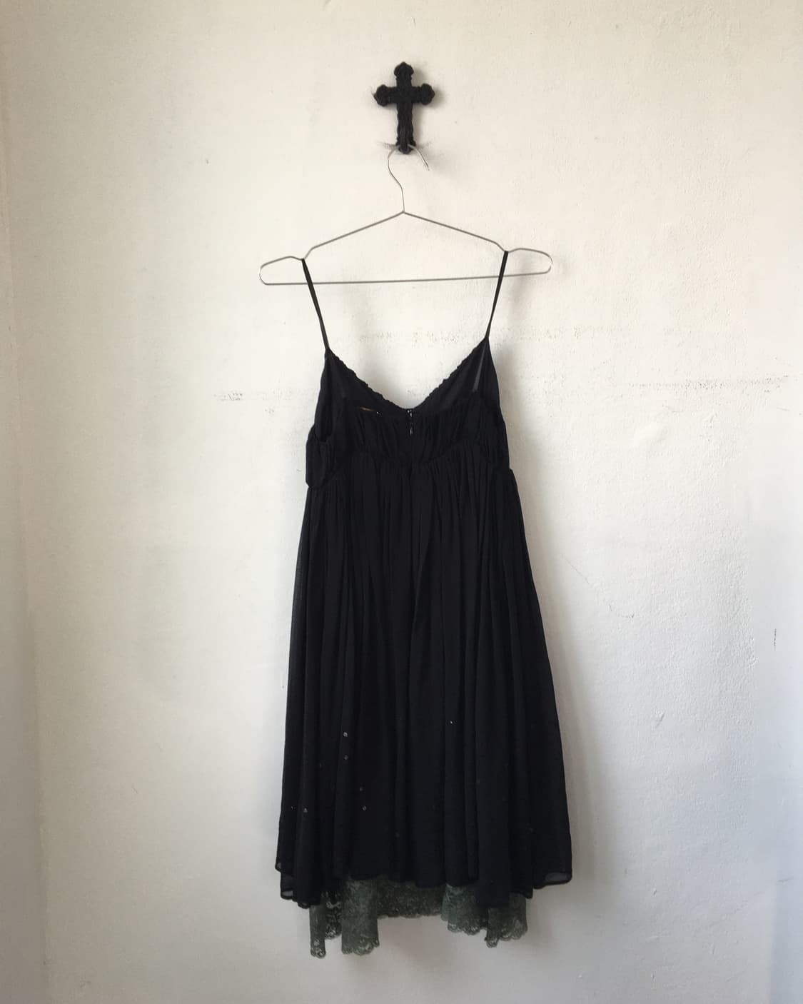 Shirring lace trimming sleeveless onepei 상품이미지3