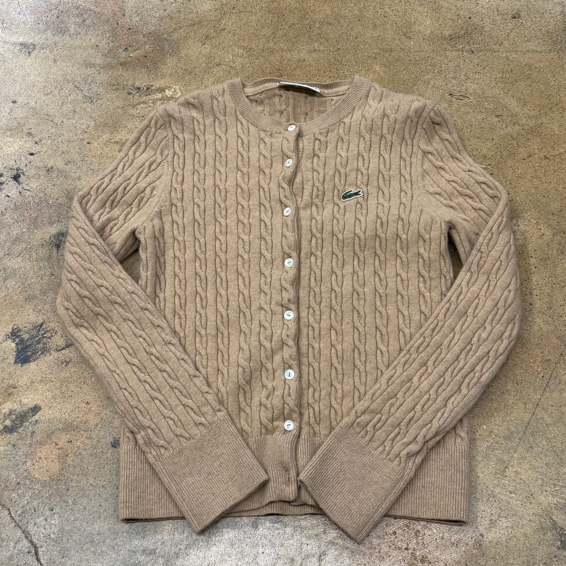 라코스테 베이지 꽈배기 니트 가디건 34 상품이미지2