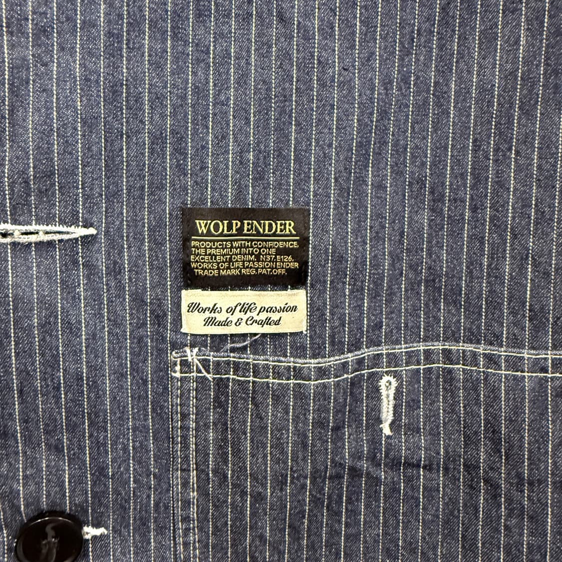 울프엔더 데님 스트라이프 워크자켓 상품이미지3