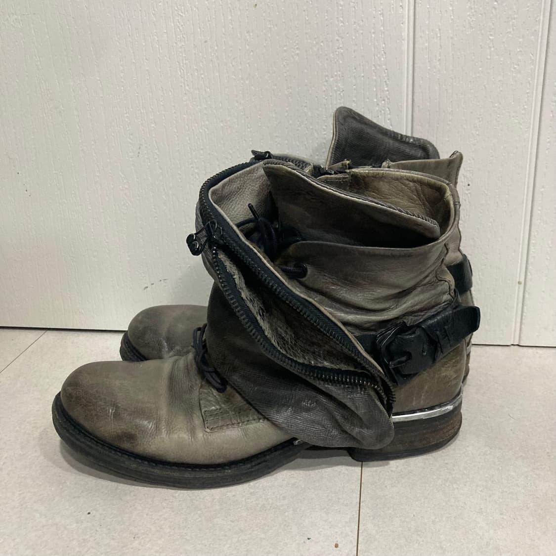 A.S.98 드레이프 랩 레더 부츠 상품이미지7