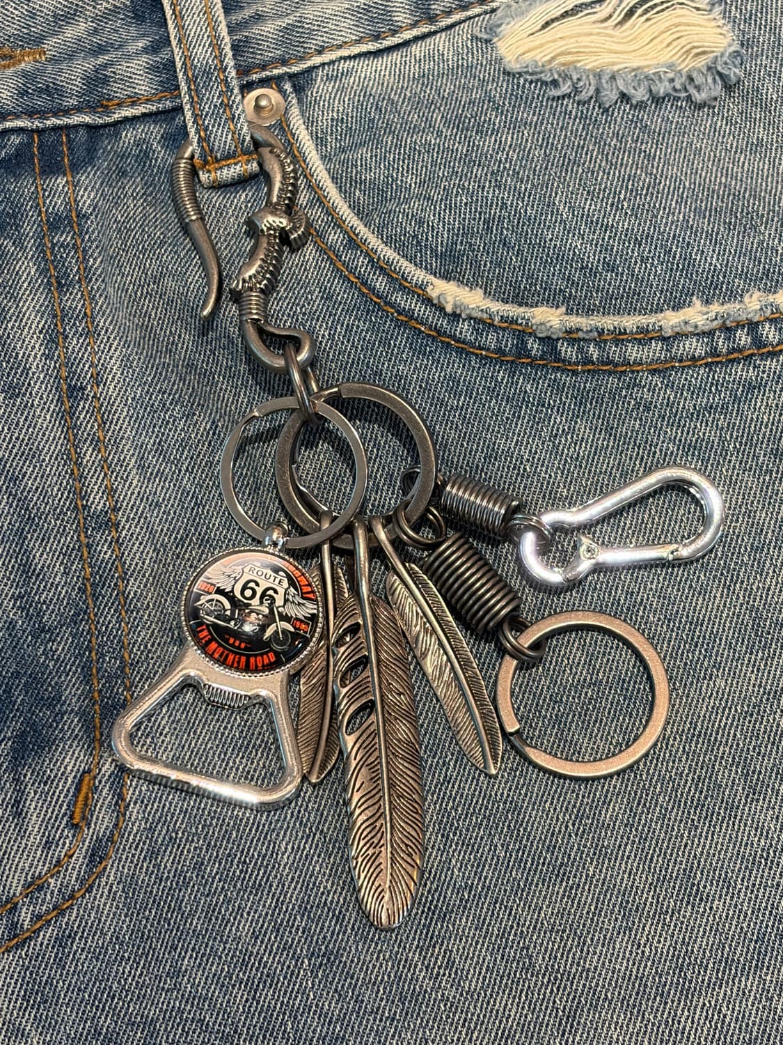 Route 66 빈티지 멀티 참 키링 상품이미지6