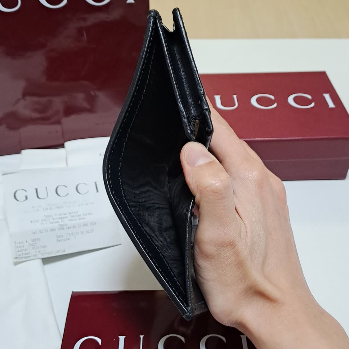 [정품/영수증풀세트] 구찌 홀스빗 지갑 (희소한 블랙 화이트 조합) 상품이미지5