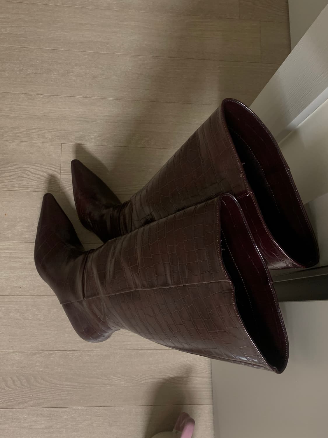 (새상품) 자라 버건디 레더 부츠 38 상품이미지5