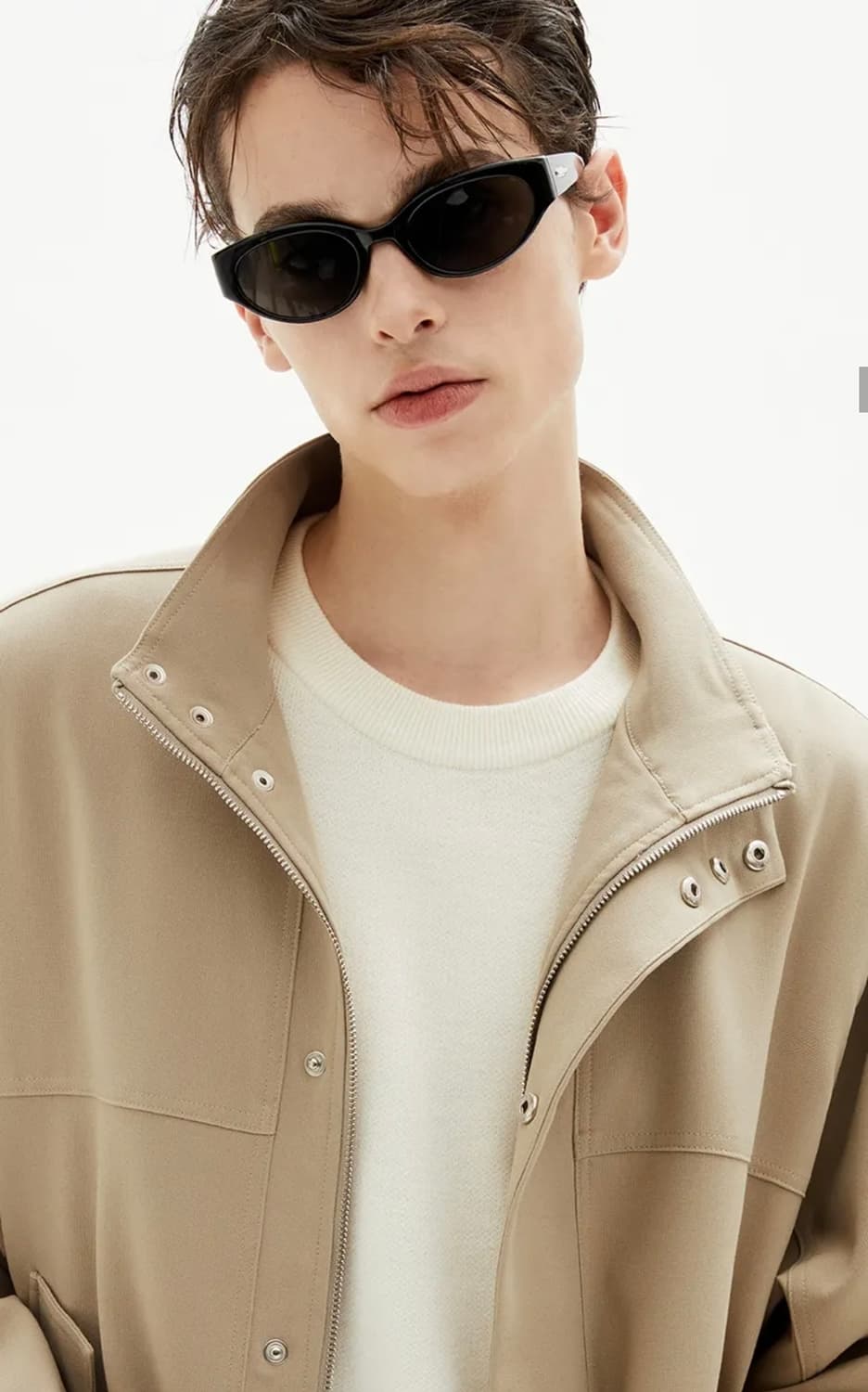 트릴리온 오버핏 하프넥 크롭 블루종 자켓 (BLACK) 상품이미지3