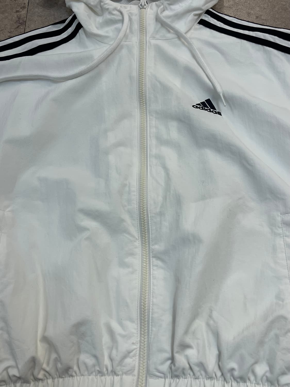 아디다스 크롭 후드 바람막이 화이트 S #csz2255 상품이미지7
